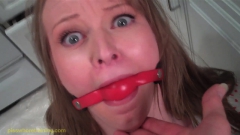 Natalie gagged and humiliated and pissing her pants