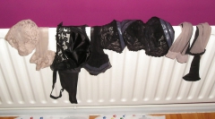 My girlfriends stockings and tights pantyhose wash day. - N