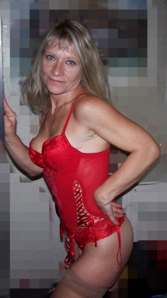 sexy slutty milf linda in red lingerie - N