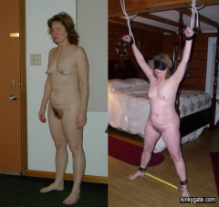 My mature slave wife tied in many ways - N