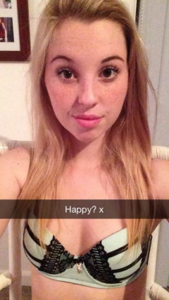 Amateur Snapchat teen selfies - checking out her new iphone - N