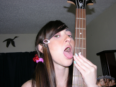 Tifa Quinn Nude With Electric Guitar And Black BC Rich Bass - N