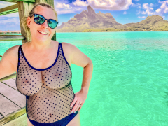 Topless in Tahiti - Busty Blonde Goes Nude in Bora Bora - N