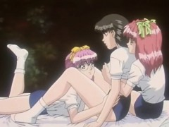 Roped hentai schoolgirls in the shack