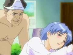 Cute anime coed gets fingering pussy