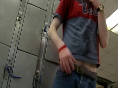 Exposing boner in the locker room