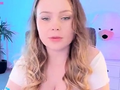 Teen with big boobs fucking a dildo on webcam