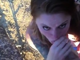 29 Yr old Sub gets throat fucked outdoors