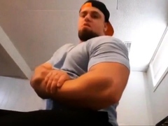 Horny Beefy Muscle Boy Almost Caught Jerking Off